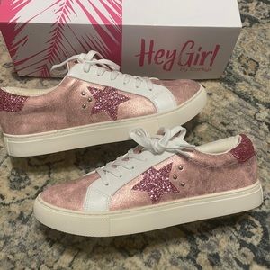 Hey Girl by Corkys pink glitter tennis shoes size 9